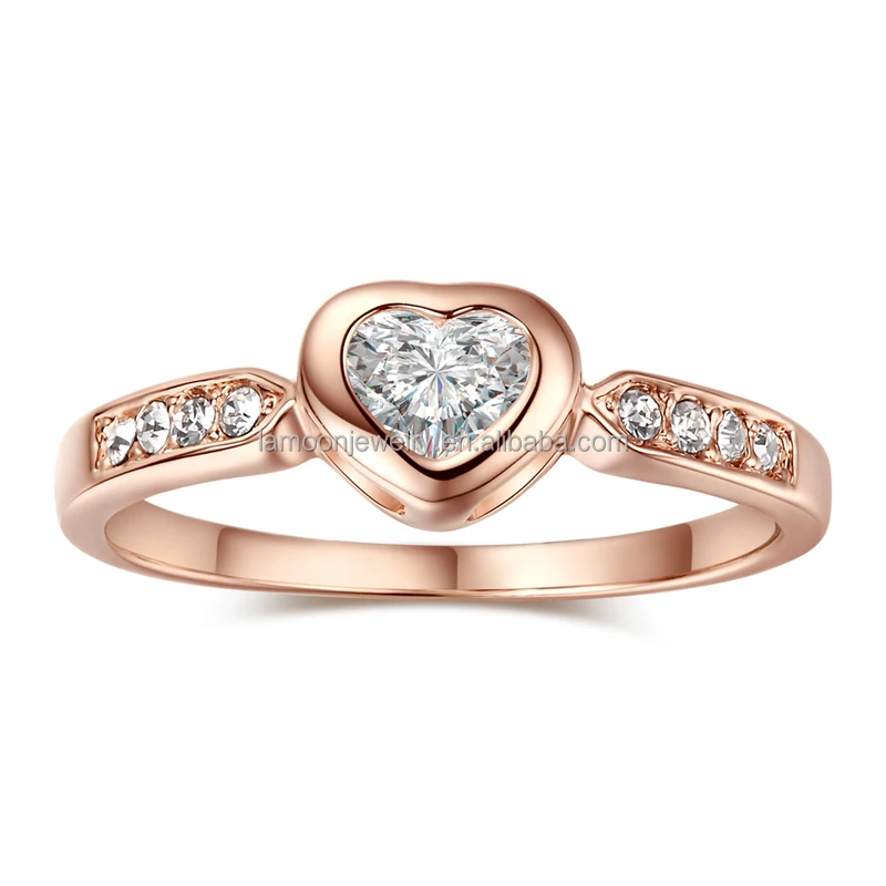 

Top Quality Classical 18K Gold & White Gold Plated CZ Diamond Wedding Ring Wholesale For Women R085