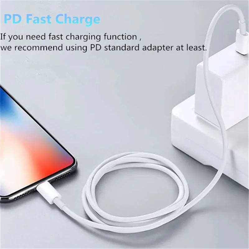 PD Quick Charge 3.0 Sync Data USB Type C Cable to iOS Fast Charging Cable for Iphone 8 Plus XS MAX