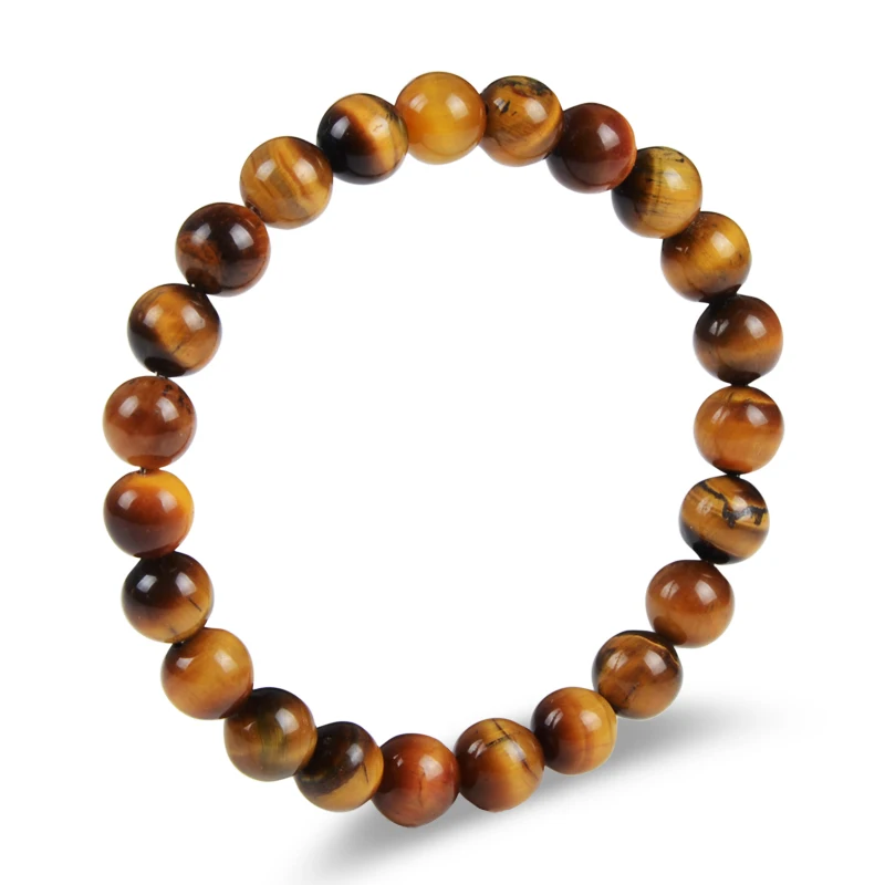 

Fashion Design 8mm Natural Stone Beads Stretch Tiger Eye Bracelet