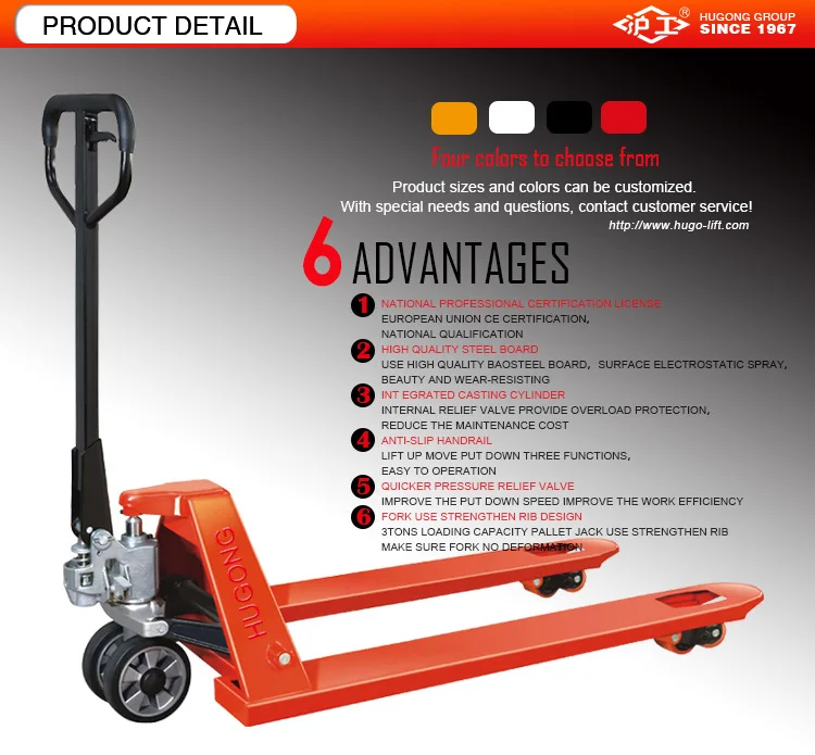 2 ton Manual Powered Hand Pallet Jack Rubber PU Wheel Portable Hydraulic Pallet truck  For Rough Terrain