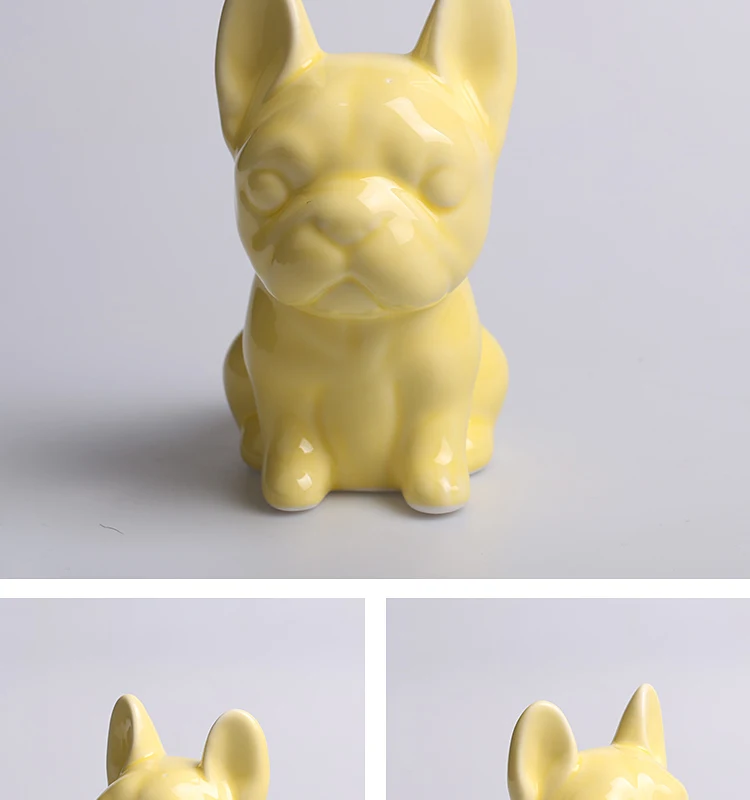 Creative Home Office Decorative French Bulldog Ceramic Dog Craft