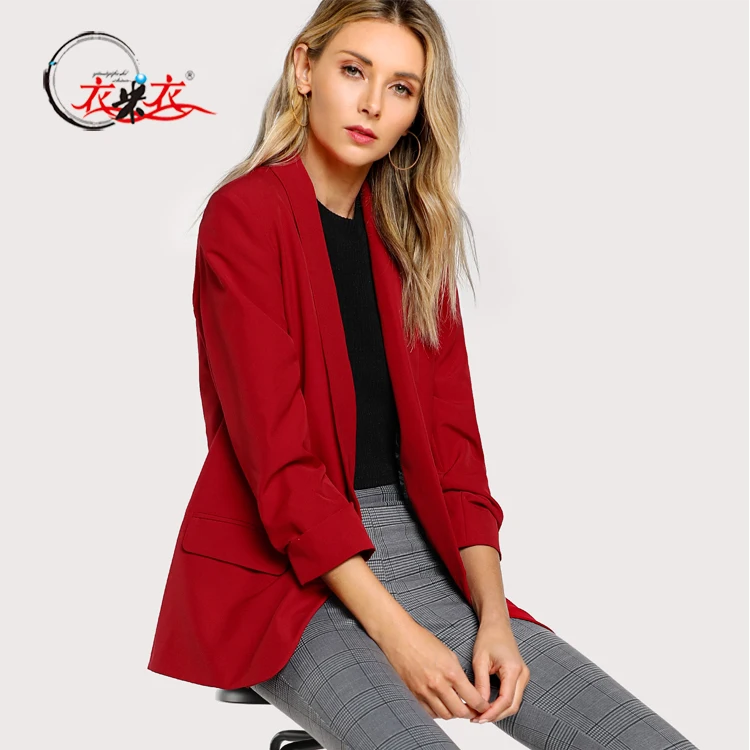Latest Women Ladies New Blazer Designs Elegant Three Quarter Shawl