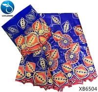 

LIULANZHI Fashion embroidered pattern bazin getzner with beads nigerian tiuss bazin for dress blue bazin lace fabrics XB65