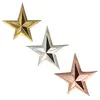 3D Five Star Shape Mini Size Metal Adhesive Sticker Gold Silver Copper Metal Christmas Gifts Awards Star Charms