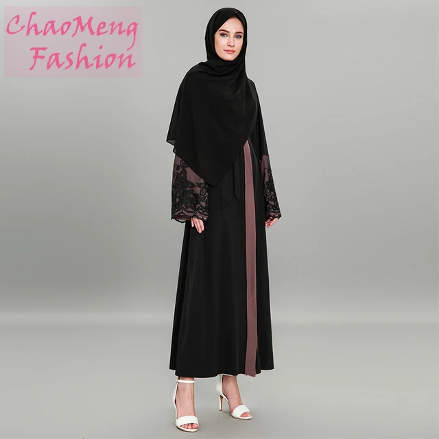 

1589#New model pakistan abaya in dubai wholesale muslim clothing for woman 2018, Black