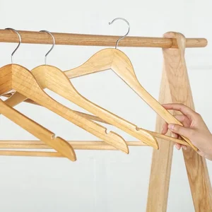 Image of Ready To Ship Hot Sell Cheap Natural Wooden Shirt Clothes Hanger Wholesale