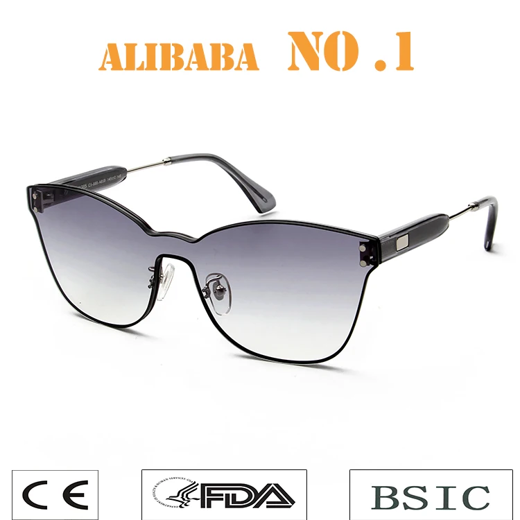 

2019 New Arrival Stock low MOQ oversized vintage womens men fashion rimless sunglasses, Picture