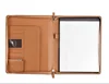 classic design full grain leather A4 size file folder office zipper writing padfolio