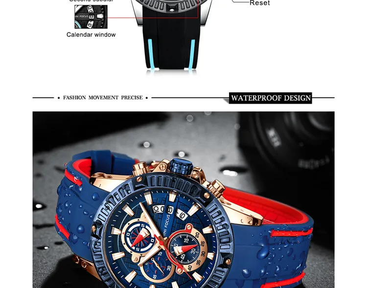 Reloj De Moda Para Hombre Mini Focus 2019,Correa De Goma MINI reloj deportivo de moda para hombre, correa de goma