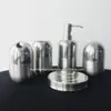 5PCS Shinning Cylindrical Shape Hotel Sanitary Set Stainless Steel Bathroom Toilet Accessories