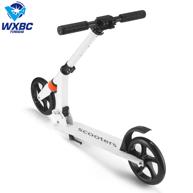 

High quality 200mm big wheel PU wheel adult scooter kick scooter adult, White/ black