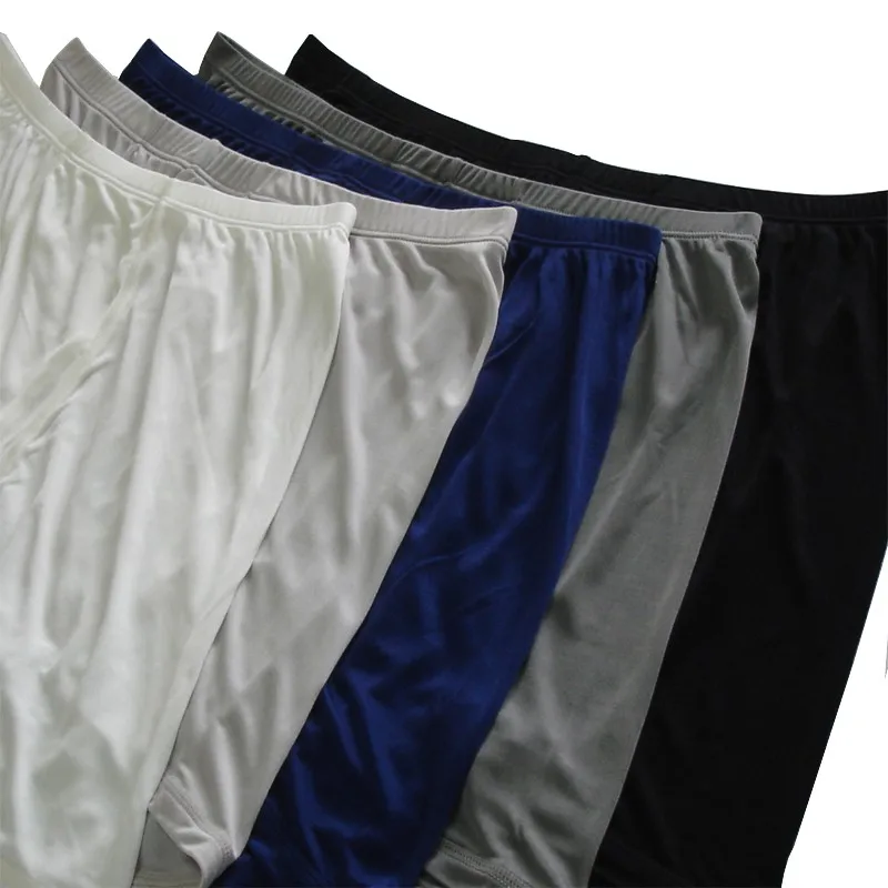 3Pcs Men‘s Pure Silk Boxer Briefs Underwear