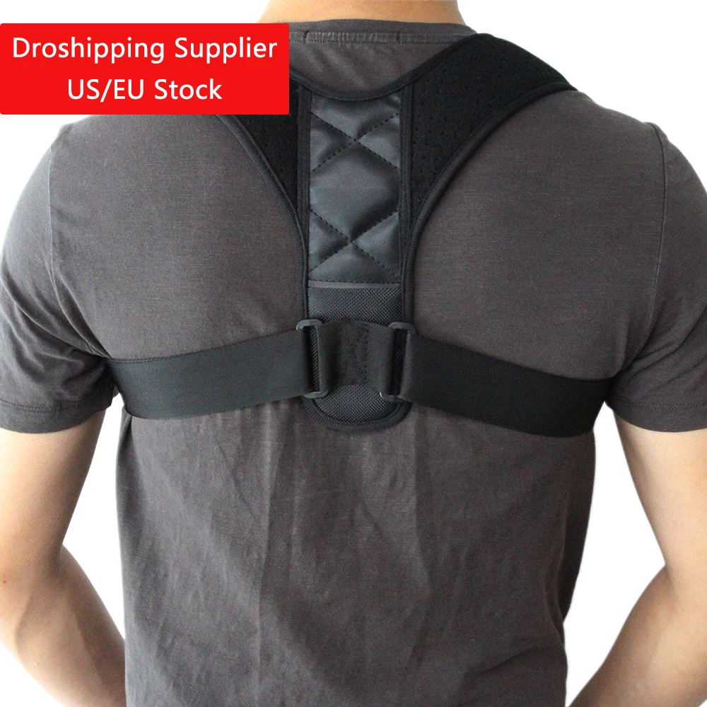 

LOWMOQ Dropshipping Supplier US/UK Stock Posture Corrector & Back Support brace Clavicle Support back Brace Drop Ship, Black