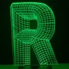 Novelty 3D Optical Alphabet Letter R RGB Colorful Gradient Desk Table Night Light USB Touch Bar Home Decor Child Baby Xmas Gifts