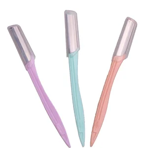 Plastics Handle Eyebrow Razor Trimmer Shaper Eyebrow Shaver  With Razor