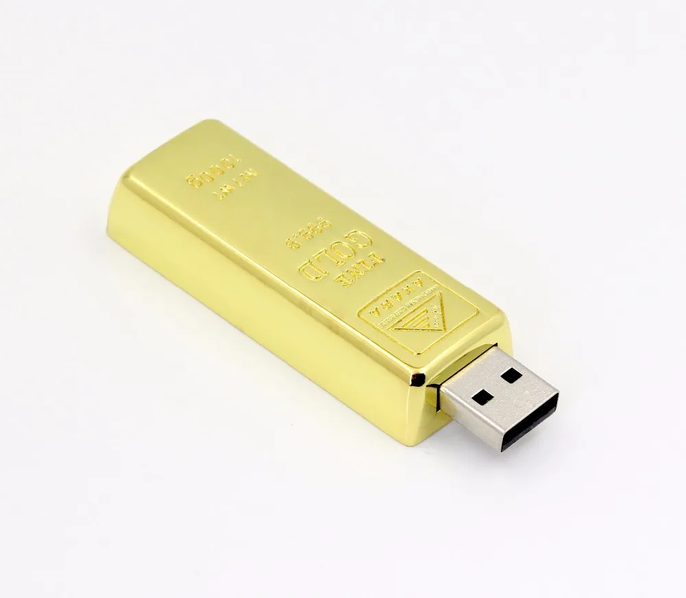 Promotional Gift Unique Design Golden Bar USB Flash Drive Stick 16GB 32GB 64GB - ANKUX.COM