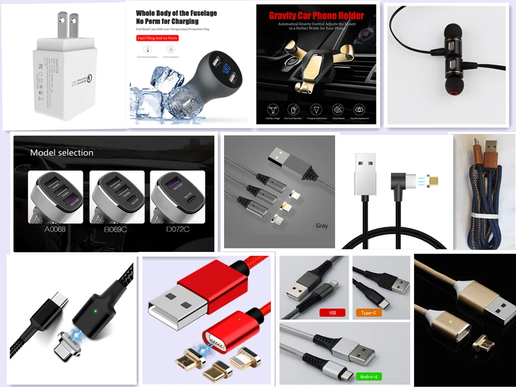 2019 wholesale cell phone accessories magnetic usb cable micro cable on-stock fast charging phone adapter ios/usb c data cable