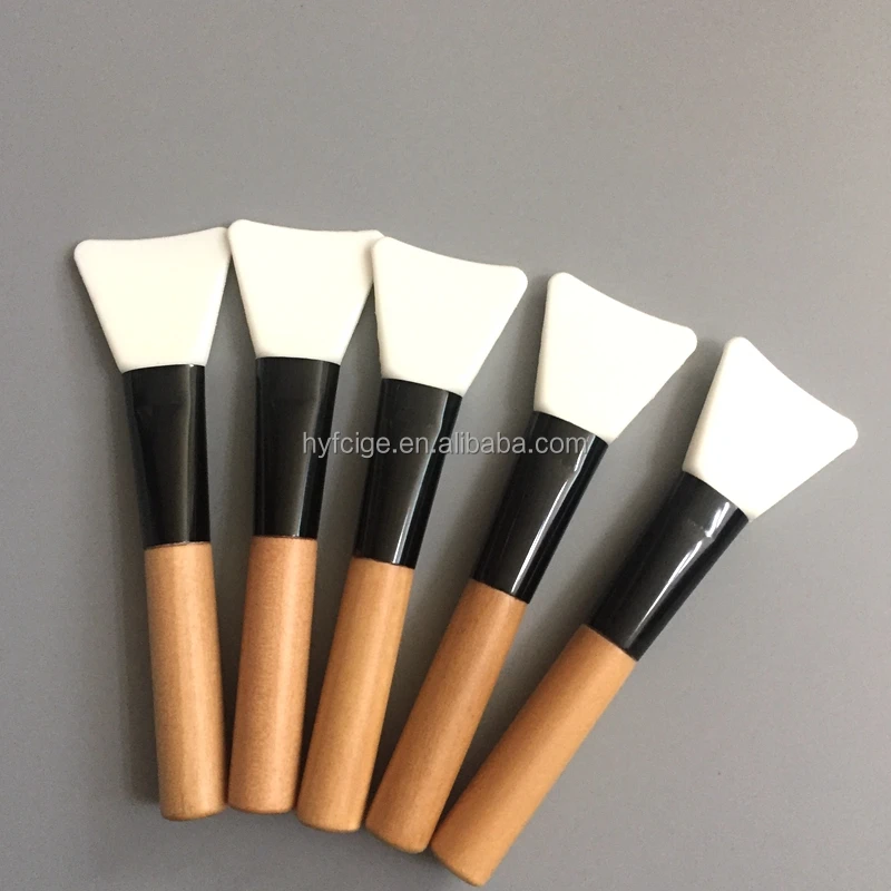

Wood short handle with silicone head makeup brushes