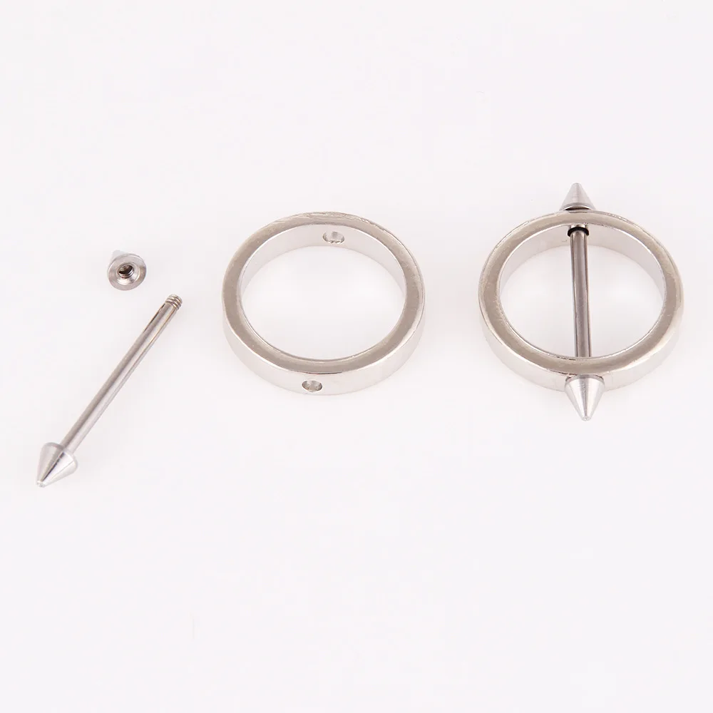 Vriua Human Puncture Couple Models Sexy Breast Ring Twocolor Cone