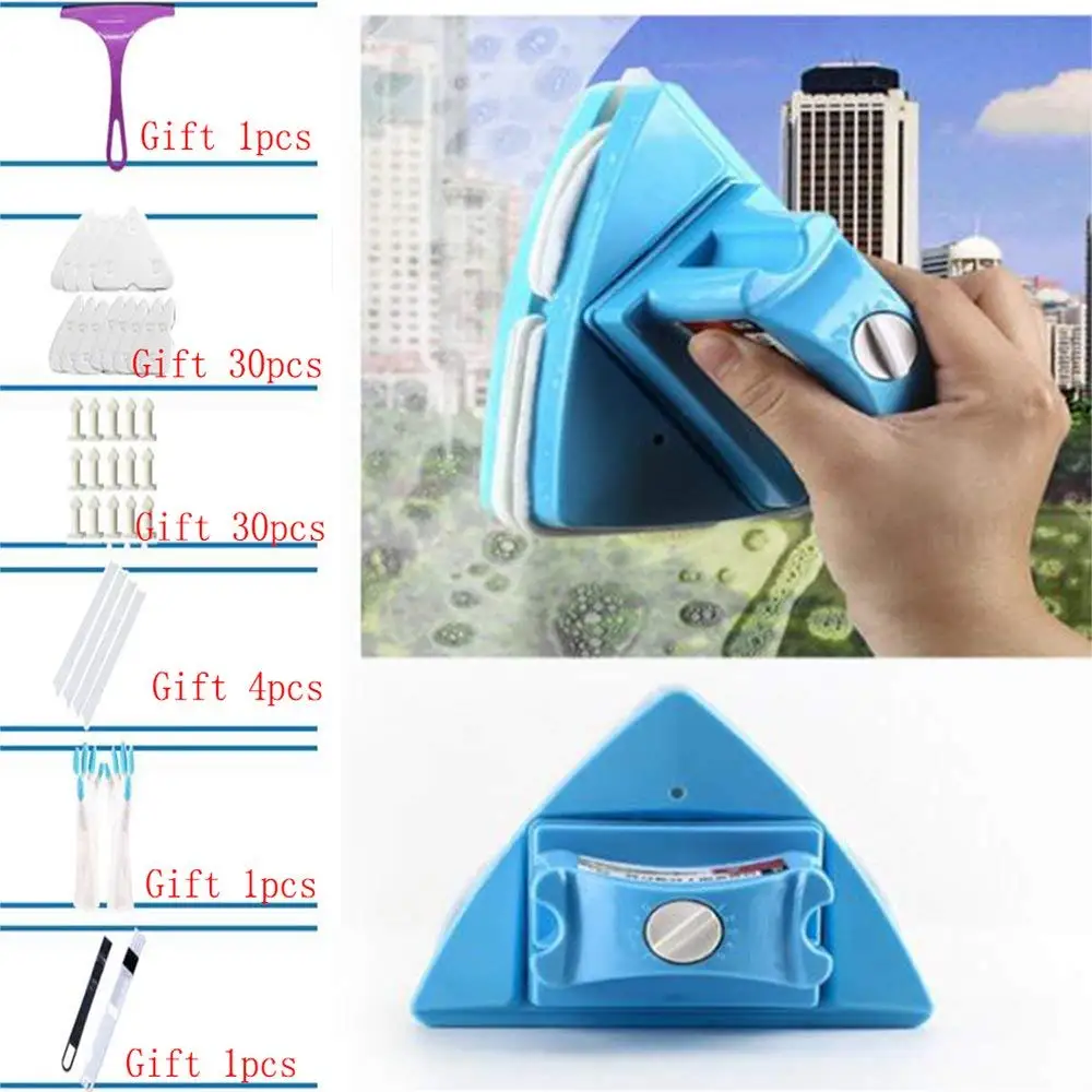 3-8mm Glider Washing Glass Cleaning Brush for High-Rise Single Glazed Windows Thickness 0.12-0.31 Double-Sided Window Cleaner Glass Wiper Magnetic Cleaning Tools