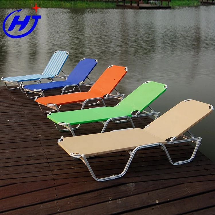 
UKEA High Quality Camping Lay Flat for Beach Lounger Aluminium Frame Swimming Pool Lounge Chair 