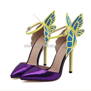 butterfly high heel shoes