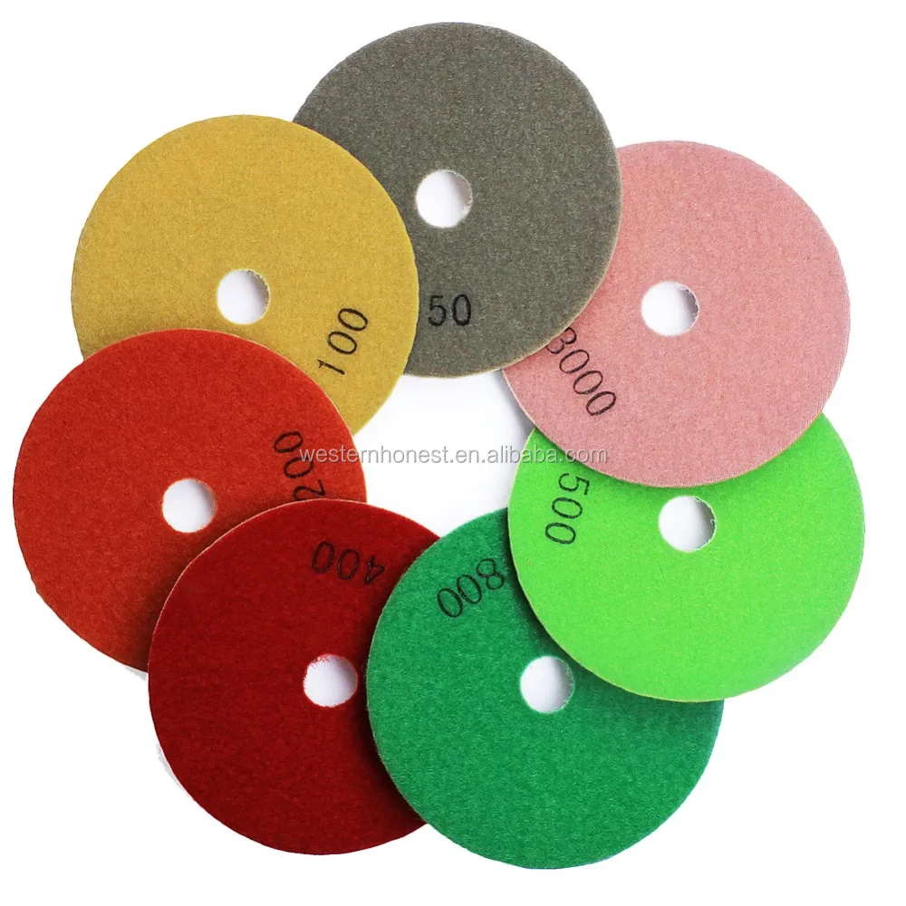 4" 100mm Resin Flexible Pads Wet/dry Diamond Polishing Pad+backer