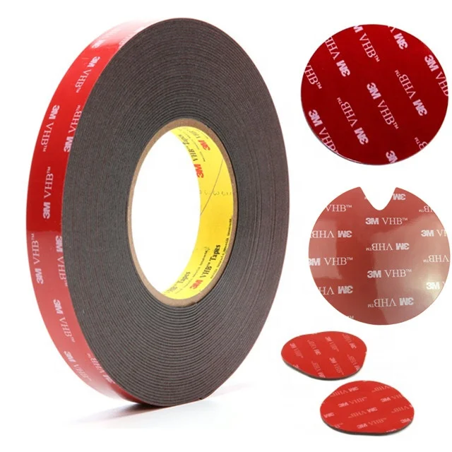 Die cut 3M 5952 VHB Double Sided Expanding Foam Adhesive Tape Sticker for Bare Metal Applition,Black 1.1mm thick
