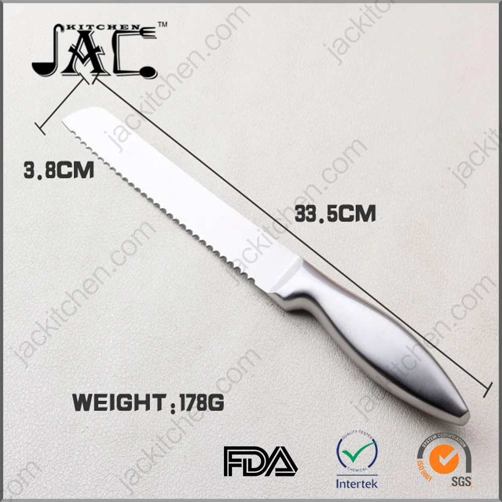 Full All Stainless Steel 8 inch Bread Knife