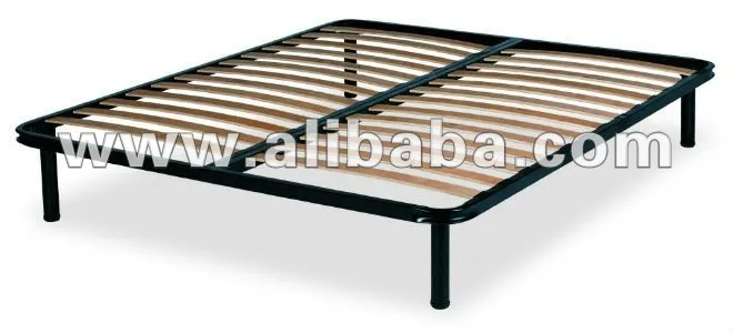 Metal Bed Frame with Wooden Slat