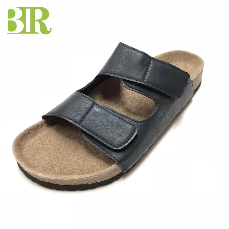 Wholesale Good Quality Buckle Straps Cork Sole Men Sandals With Cow Leather Insole And Arch 2439