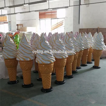 Ice Cream Shop Decoration Furniture Fiberglass Ice Cream Cone