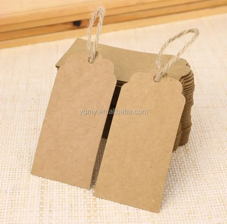 20 SMALL BROWN CARD TIE ON PRICE LABELS TAGS TIES/STRING PRICING LUGGAGE BAG 