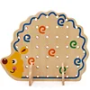Wooden Toys Hedgehog Fruit Beads blocks Child Hand Eye Coordination Skills Development