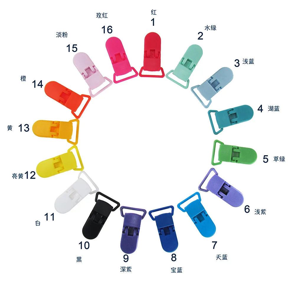 
2cm kam 1 plastic pacifier clips suspender clips with gripping teeth for soother paci pacifier dummy bib 