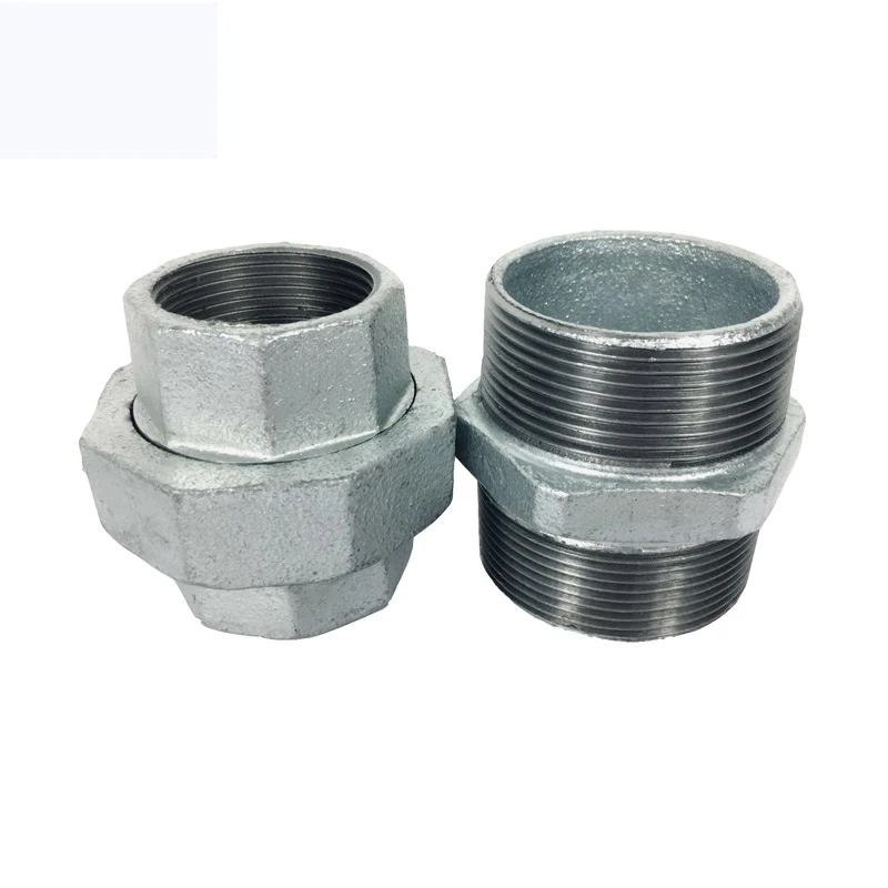 Male And Female Threaded Malleable Iron Fittings Union With Brass Seat