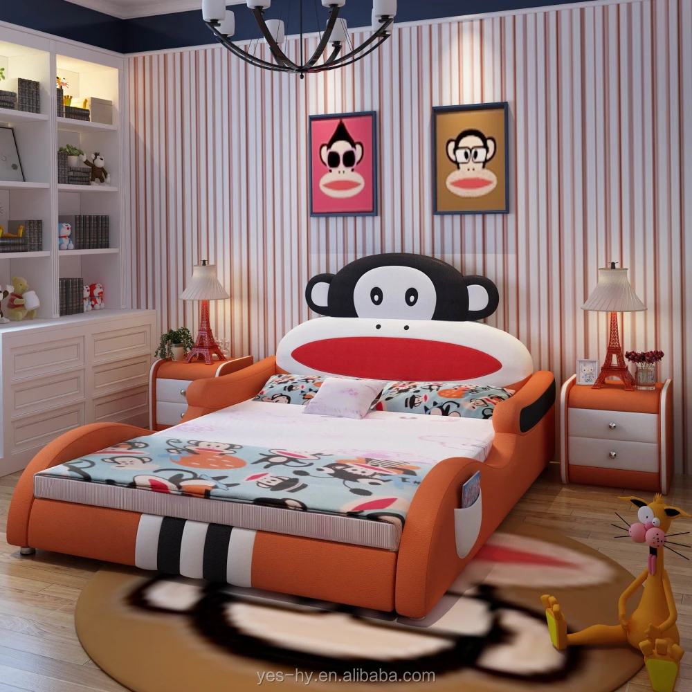 Furnitur Tempat Tidur Mobil Motif Kartun Untuk Anak Kamar Tidur Monyet Y09 Buy Mobil Tidur