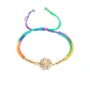 New Design Exquisite Bangle Bracelet Spiral pattern flower Charms Custom Bracelet Copper Beads Charms Weaved Bracelet