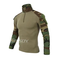 

Woodland Camo Frog Camouflage Long Sleeve Army Tactical Jungle Combat T-shirt