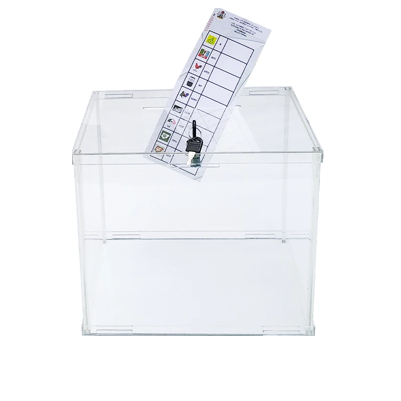 Acrylic Ballot Box 3mm Thick Clear for Plexiglass Lockable and Lucky Draw