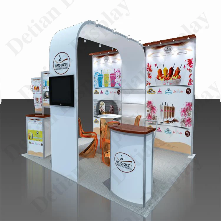 Dexin oferta 10*20 mostrador de comércio estande de exposição projeto da cabine da exposição