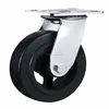 Heavy Duty Cast Iron Caster Wheel with Roller Bearing 100mm Vintage Rubber wheels