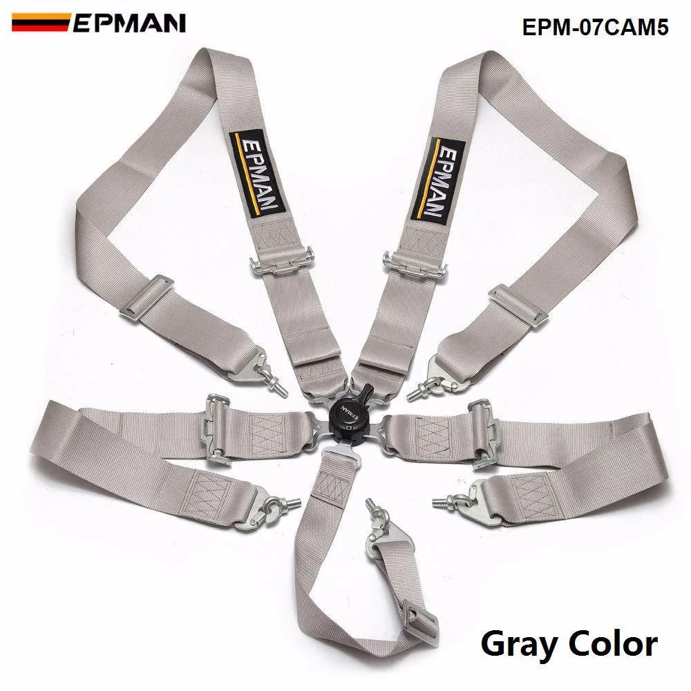 thumbnail image 2 of Universal 5-Point Cam Lock Safety Harness – Black Nylon Racing Seat Belt (HDC Autosports) 2 of 5
