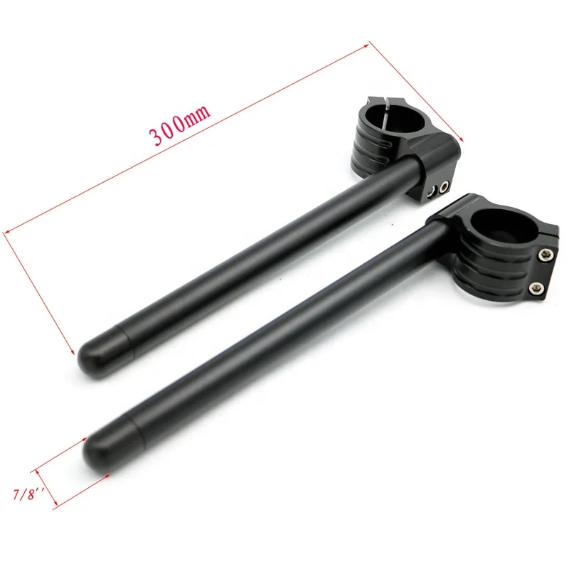 

Top Quality CNC 7/8" 22mm Handlebar Clip-On Fork Tube Aluminum Motorcycle Clipon Handle Bar Replaceable Racer Handlebars, Black, silver, red, blue,gold