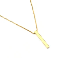 

New Fashion 316L Stainless Steel 18k Gold Plating Tricolor Stick Custom Name Bar Necklace