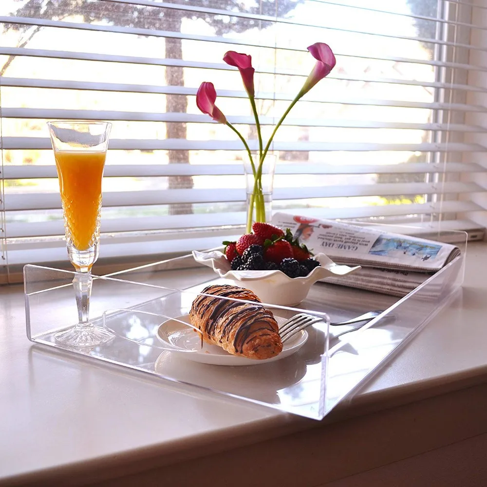 Clear Acrylic Serving Tray - Acrylic Breakfast Tray - Acrylic