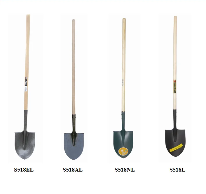 Round Farm Shovel S518 With Long Wooden Handle Elephant Brand Luannan