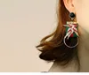 New Design Earrings for Women Stripe Cloth Metal Drop Earrings Fashion Personality Earrings Jewelry
