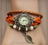 

Vintage Watches Wrist Bracelet For Women Multi-layer Leaf Pendant Bracelet Quartz Wristwatches For Valentine Day Gift