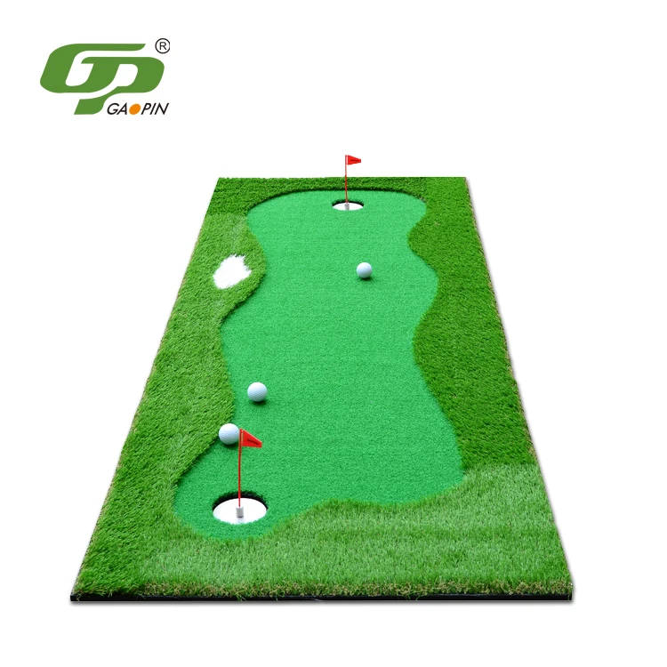 

High quality artificial synthetic grass turf indoor used golf putting green carpets, Green/ black